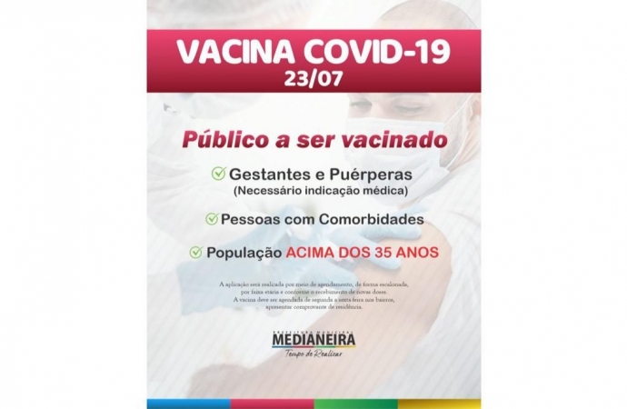 População em geral acima de 35 anos já pode ser vacinadas em Medianeira