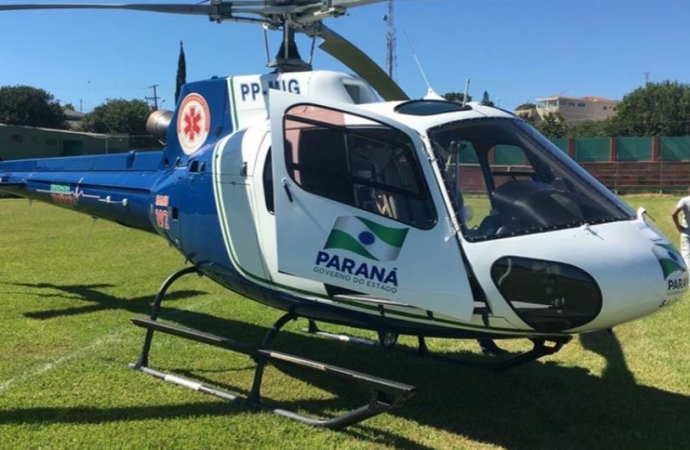 Portão cai e atinge cabeça de criança em Pato Bragado; helicóptero do Consamu foi acionado
