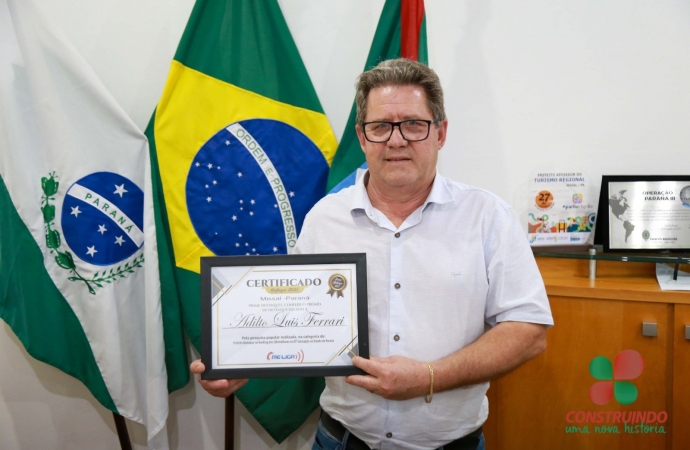 Prefeito de Missal conquista 5ª colocação no ranking dos 100 melhores prefeitos do Paraná