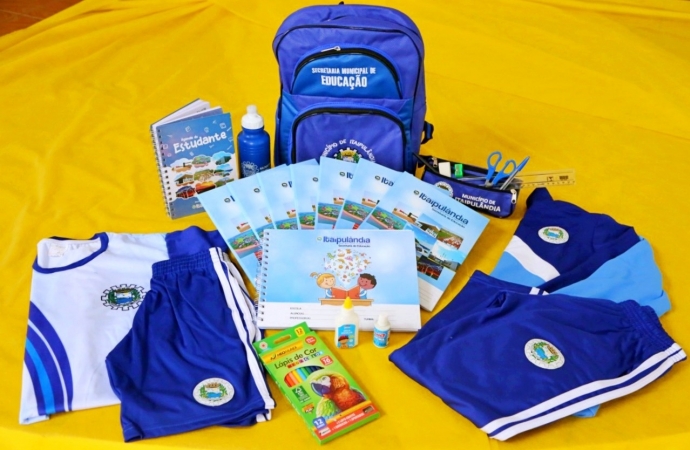 Prefeitura de Itaipulândia irá entregar 1.600 kits de material escolar, mochila e uniforme para alunos da Rede Municipal de Ensino