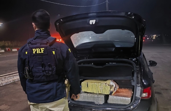 PRF apreende 141 quilos de maconha na BR-277, em Santa Terezinha de Itaipu
