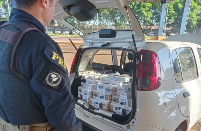 PRF apreende veículo carregado com cigarros