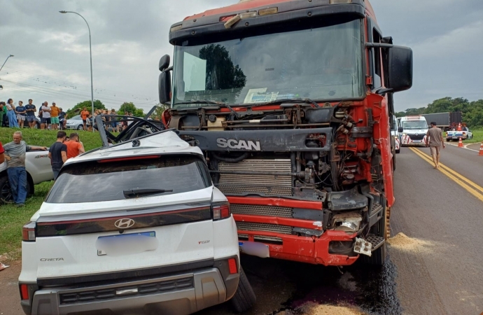 PRF atende grave acidente com óbito na BR-277 em Céu Azul (PR)