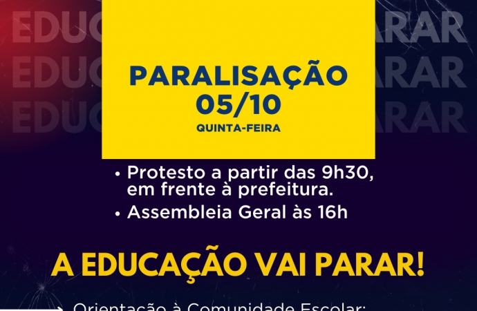 Profissionais da educação da rede pública municipal de Foz mantêm paralisação nesta quinta (05)