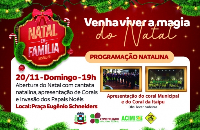 Programação de Natal começa no domingo (20) em Missal