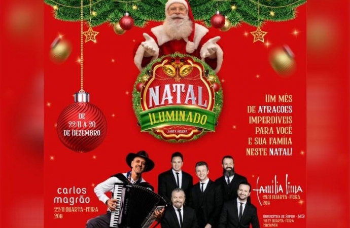 Programação do Natal Iluminado de Santa Helena será na Praça Santos Dumont