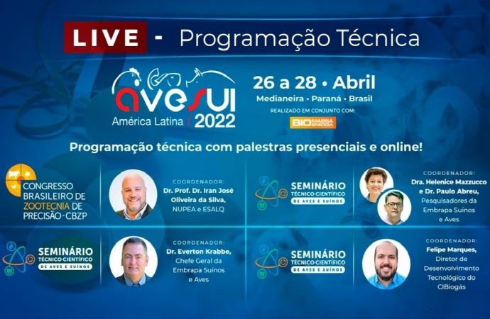 Programação Técnica da AveSui 2022 será apresentada durante live nesta sexta-feira (08)