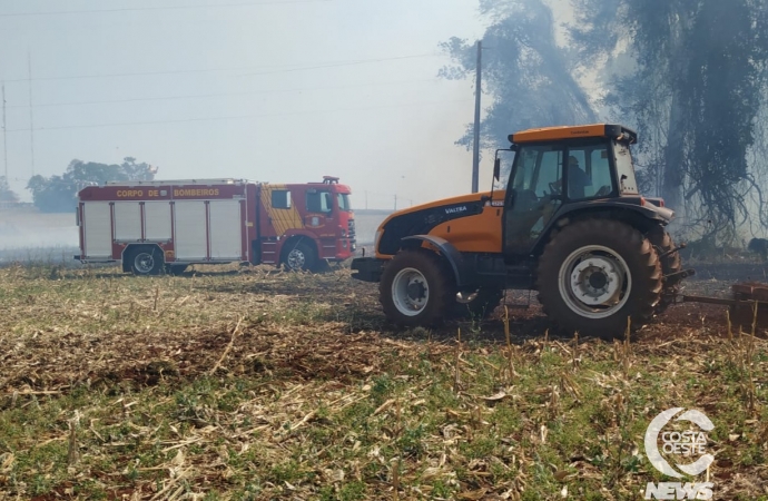 Quatro incêndios ambientais acontecem simultaneamente em Santa Helena