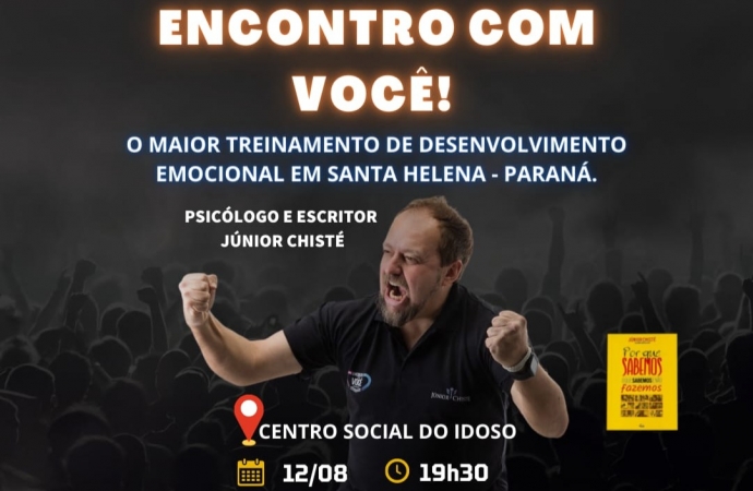 Rádio Costa Oeste FM traz para Santa Helena o psicólogo Junior Chisté; adquira seu ingresso promocional