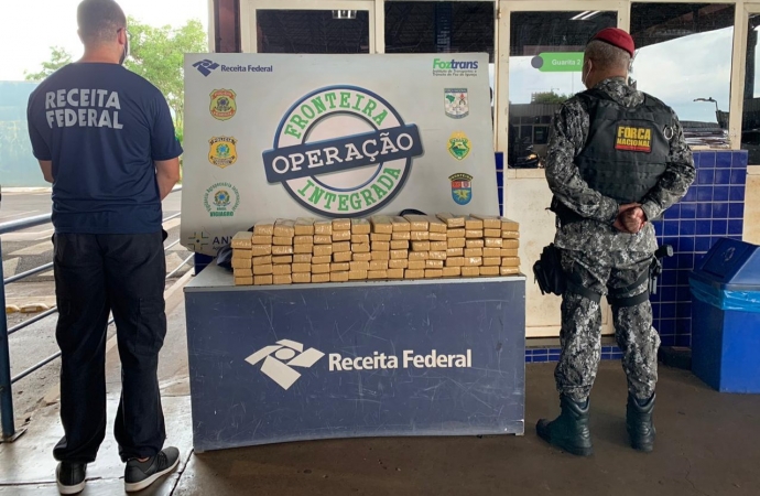 Receita Federal e Força Nacional apreendem 90 quilos de maconha na Ponte Internacional da Amizade