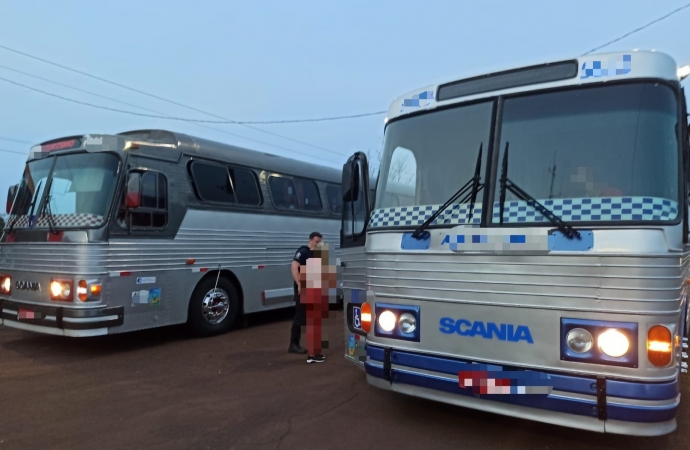 Receita Federal e Polícia Rodoviária Federal retêm dois ônibus de turismo com mercadorias estrangeiras