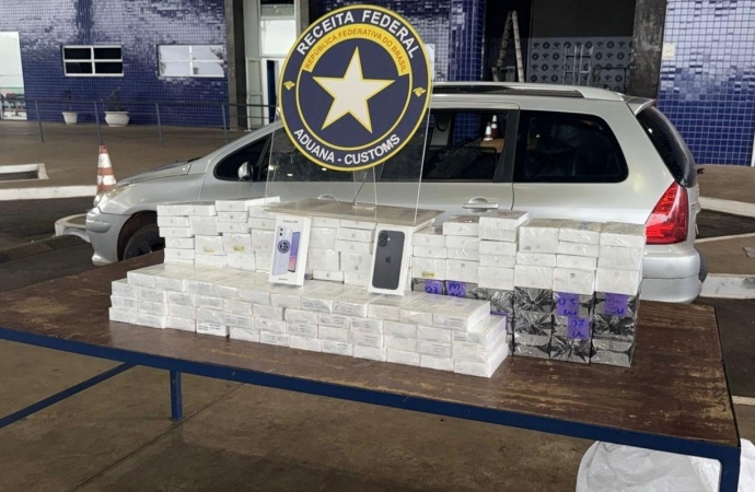 Receita Federal encontra 196 celulares na Aduana da Ponte Internacional da Amizade