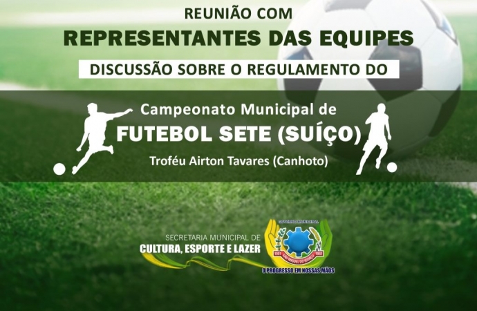 Reunião nesta sexta-feira (24) vai discutir o regulamento do 1º Campeonato Municipal de Futebol Sete