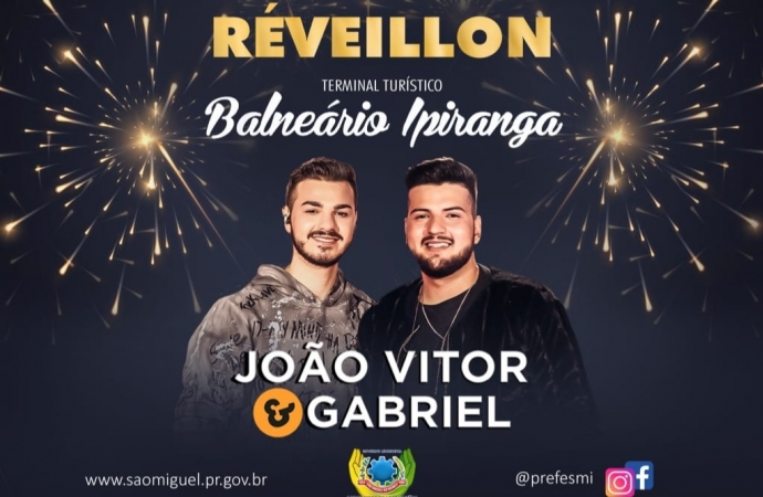 Réveillon 2022 no Balneário Ipiranga terá show pirotécnico e com a dupla João Vitor e Gabriel