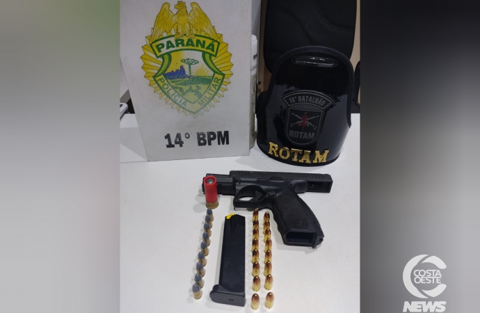 ROTAM apreende arma e munições durante abordagem na BR-277, em Medianeira