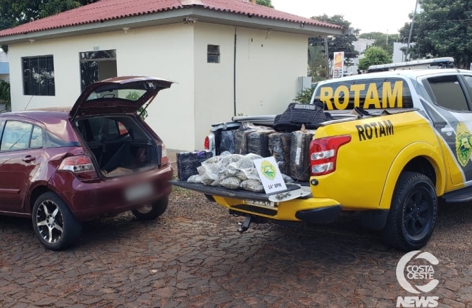 ROTAM de Medianeira prende homem que transportava mais de 165kg de maconha