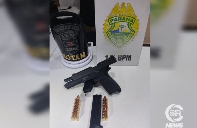 ROTAM prende homem com pistola e munições em Medianeira