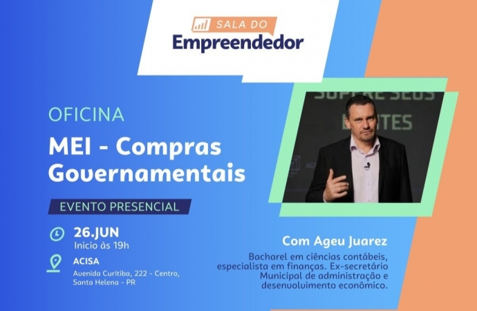 Santa Helena promove palestra gratuita sobre compras públicas para pequenos negócios