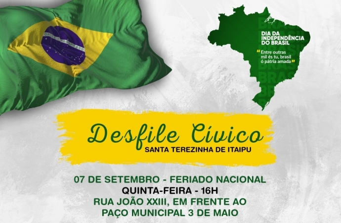 Santa Terezinha de Itaipu promove o Desfile Cívico de 7 de Setembro