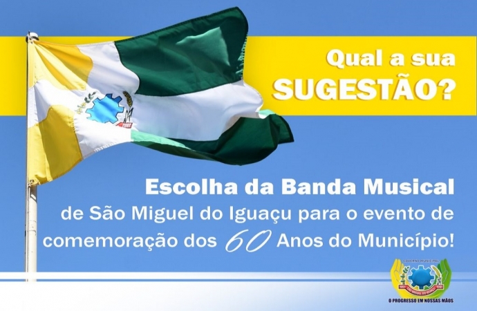 São Miguel do Iguaçu abre consulta pública para definir atração musical das festividades de 60 anos do município