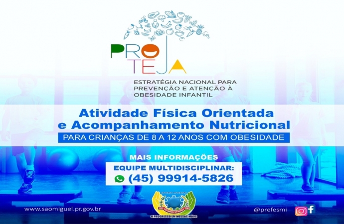 São Miguel do Iguaçu abre inscrições ao PROTEJA para crianças com obesidade