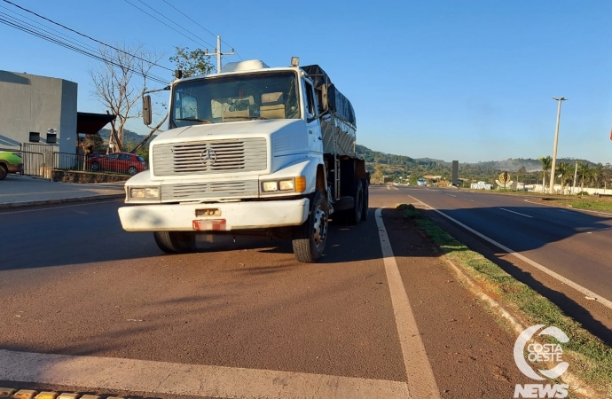 São Miguel do Iguaçu: caminhão apresenta problema mecânico no trevo de saída para  Medianeira