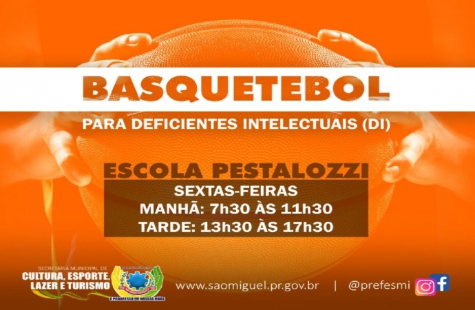 Esporte de São Miguel do Iguaçu disponibiliza escolinha de basquetebol adaptado para alunos com deficiência intelectual