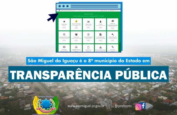 São Miguel do Iguaçu é o 8º município do Estado em Transparência Pública