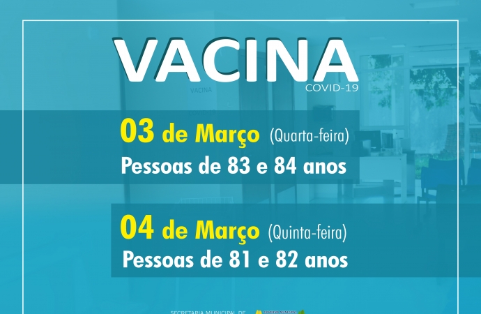 São Miguel do Iguaçu: Idosos de 83 e 84 anos estão sendo vacinados em São Miguel do Iguaçu