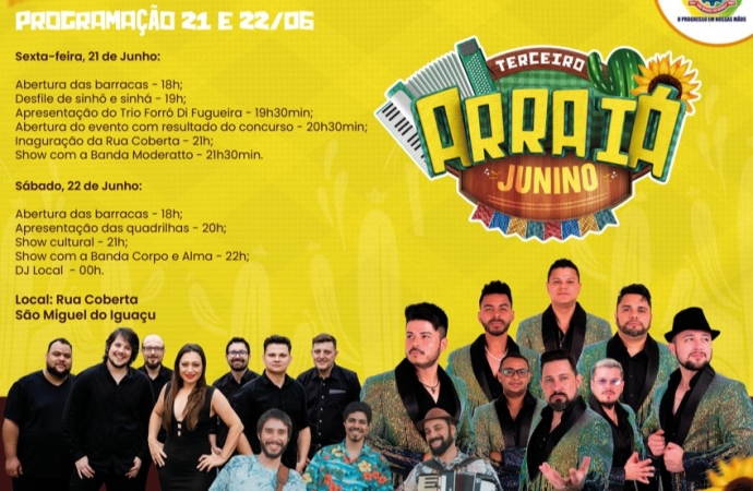 São MIguel do Iguaçu: Programação do 3º Arraiá Junino traz atrações para toda a família