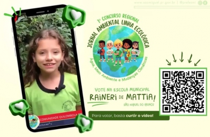 São Miguel do Iguaçu: Projeto de escola municipal participa de concurso regional com votação popular