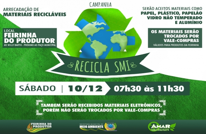 São Miguel do Iguaçu realiza a última etapa do ano da campanha Recicla SMI neste sábado (10)