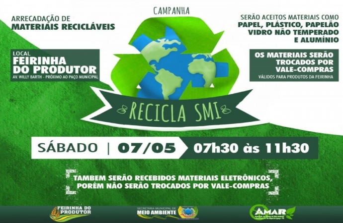 São Miguel do Iguaçu realiza etapa mensal da campanha Recicla SMI neste sábado (07)