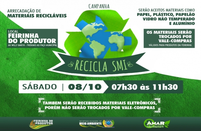 São Miguel do Iguaçu realiza etapa mensal da campanha Recicla SMI neste sábado (08)
