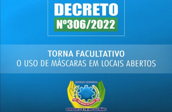 São Miguel do Iguaçu torna facultativo o uso de máscaras em locais abertos