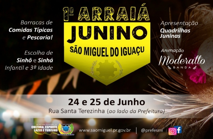 São Miguel do Iguaçu vai realizar o 1º Arraiá Junino nesta sexta (24) e sábado (25)