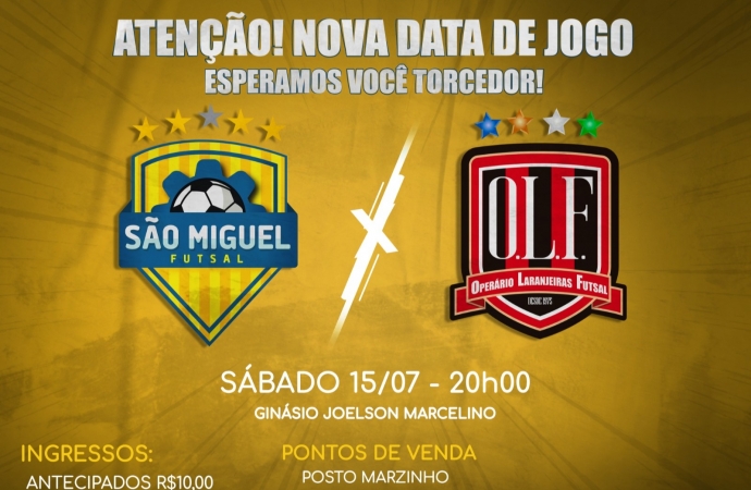 São Miguel Futsal enfrenta Operário Laranjeiras em busca de recuperação no Paranaense