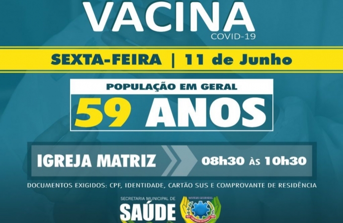 Saúde de São Miguel define prazo para agendamento e marca vacinação para pessoas de 59 anos