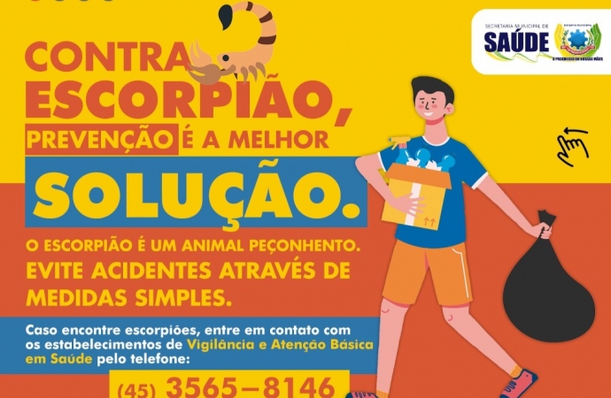 Saúde de São Miguel do Iguaçu alerta para cuidados com o escorpião amarelo em agosto e setembro, meses de sua reprodução