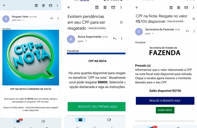 Secretaria da Fazenda alerta para falsos e-mails sobre supostos saldos do Nota Paraná