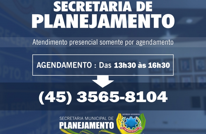 Secretaria de Planejamento de São Miguel do Iguaçu inicia agendamento para atendimentos presenciais
