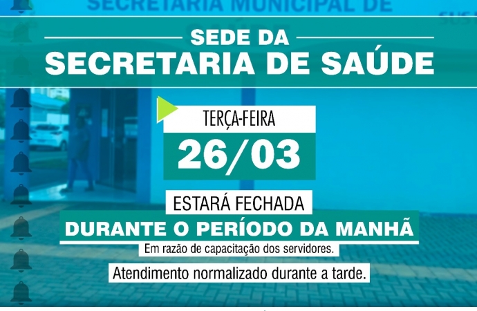 Secretaria de Saúde de São Miguel do Iguaçu estará fechada na manhã desta terça-feira (26)