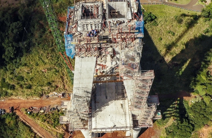 Segunda ponte sobre o Rio Paraná, financiada por Itaipu, avança para 57% de execução