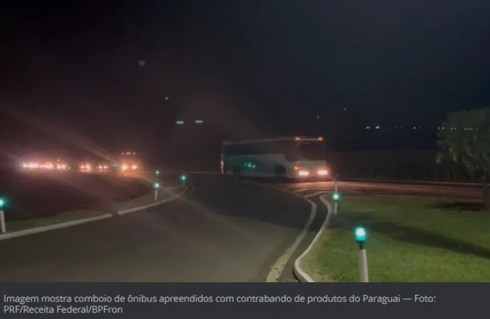 Seis ônibus e três carros são apreendidos em operação contra contrabando e descaminho no Paraná
