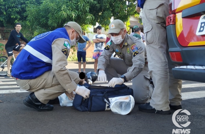 Siate atende motociclista com fratura exposta após acidente em Medianeira