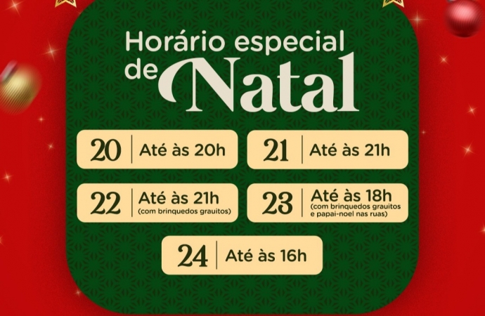 São Miguel do Iguaçu: horário especial do comércio para o Natal começa nesta quarta-feira