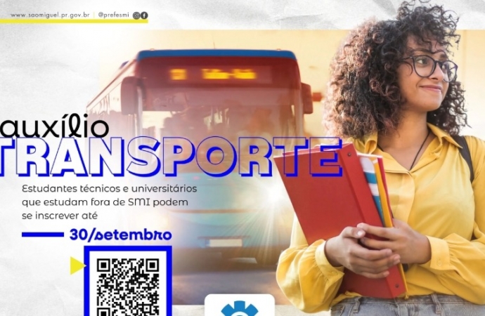 SMI: Prazo para solicitação do auxílio transporte estudantil termina no próximo dia 30