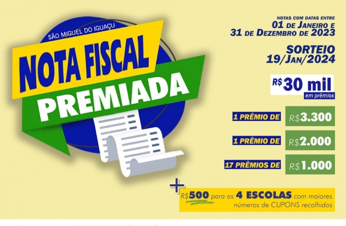 SMI: Programa Nota Fiscal Premiada pagará R$ 30 mil em prêmios na edição 2023