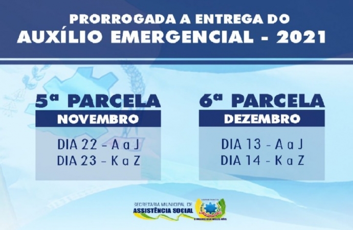 SMI prorroga Auxílio Emergencial e realiza entrega da 5ª parcela na próxima semana