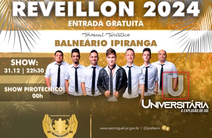 SMI: Réveillon 2024 terá show pirotécnico e Banda Universitária no Terminal Turístico Balneário Ipiranga
